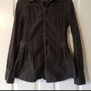 Witness peplum snap up blouse